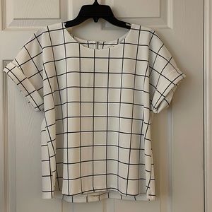 White & Black Squares Blouse